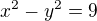 kopírovat do textarea $x^2-y^2=9$
