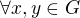 $\forall x,y\in G$