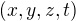 $ (x,y,z,t)$