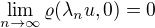 $\lim_{n \to \infty}\varrho(\lambda_n u,0)=0$