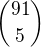 kopírovat do textarea ${91 \choose 5}$