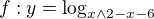$f:y=\log_{x\wedge 2-x-6}$