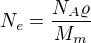 $N_e=\frac{N_A\varrho}{M_m}$
