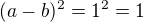 kopírovat do textarea $(a-b)^2 = 1^2 = 1$