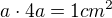 $a\cdot4a=1cm^2$