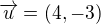 $\overrightarrow{u} =(4, -3)$
