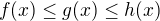 $f(x) \le g(x) \le h(x)$