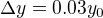 $\Delta y=0.03y_0$