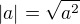 $|a|=\sqrt{a^{2}}$