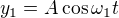 $y_1=A\cos\omega_1t$