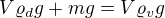 $V\varrho_d g+mg=V\varrho_v g$