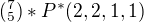 $(^{7} _{5} ) * P^{*}(2,2,1,1)$