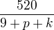 kopírovat do textarea $\frac{520}{9+p+k}$