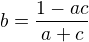 kopírovat do textarea $b=\frac{1-ac}{a+c}$