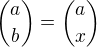 ${a\choose b}={a\choose x}$