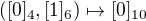 $([0]_4,[1]_6)\mapsto[0]_{10}$