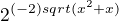 $2^{(-2)}^{sqrt(x^2+x)}$