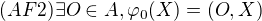 $(AF2)\exists O\in A,\space \varphi _{0}(X)=(O,X)$