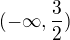 $(-\infty ,\frac{3}{2})$