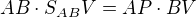 $AB \cdot S_{AB} V = AP \cdot BV$