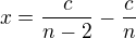 kopírovat do textarea $x=\frac{c}{n-2}-\frac{c}{n}$