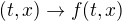 $(t,x)\rightarrow f(t,x) $