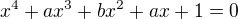 $x^4+ax^3+bx^2+ax+1=0$