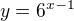 $y=6^{x-1}$