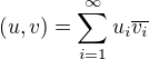 $(u,v)=\sum_{i=1}^\infty u_i \overline{v_i}$