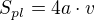 $S_{pl}=4a\cdot v$