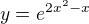 $y=e^{2x^2-x}$