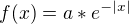 $f(x)= a*e^{-|x|} $