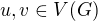 $u,v \in V(G)$