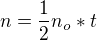 kopírovat do textarea $n=\frac{1}{2}n_o*t$