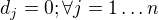 $d_{j}=0;\forall j=1\ldots n$