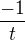 $\frac{-1}{t}$
