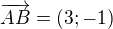 $\overrightarrow{AB}=(3;-1)$