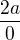 $\frac{2a}{0}$