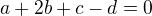 kopírovat do textarea $a + 2b + c - d = 0$