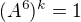 $(A^{6})^{k}=1$