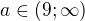 kopírovat do textarea $a\in (9; \infty)$