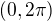 $(0, 2\pi) $