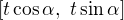 $[t \cos\alpha,\ t\sin\alpha]$