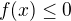 $f(x)\leq 0$
