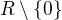 $R\setminus\{0\}$