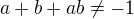 kopírovat do textarea $a+b+ab\ne-1$