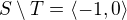 kopírovat do textarea $S\setminus T = \langle-1, 0\rangle$