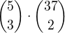 ${5 \choose 3}\cdot {37\choose 2}$