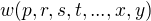$w(p,r,s,t,...,x,y)$