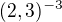 $(2,3)^{-3}$